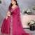pink floral embroidered satin saree