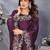 purple embroidered satin saree