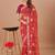 red bandhani embroidered gotta patti bandhani saree