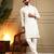 Beige star silk embroidery sequence work premium designer only kurta