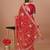 red bandhani embroidered gotta patti bandhani saree
