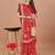 red bandhani embroidered gotta patti bandhani saree