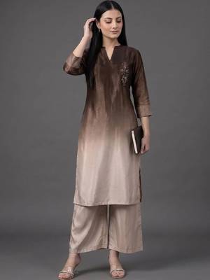 formal women dyed kurta with palazzos 1