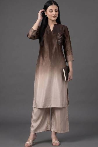 formal women dyed kurta with palazzos