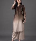 formal women dyed kurta with palazzos