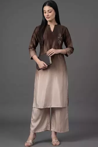 formal women dyed kurta with palazzos