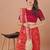 red bandhani embroidered gotta patti bandhani saree