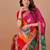 green gotta patti bandhani saree