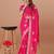 Pink bandhani embroidered poly georgette bandhani saree