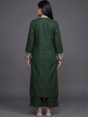 structured women embroidered kurta with palazzos 2