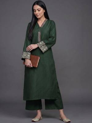 structured women embroidered kurta with palazzos 3