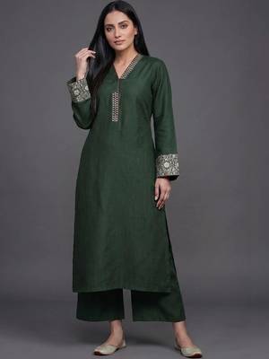 structured women embroidered kurta with palazzos 4