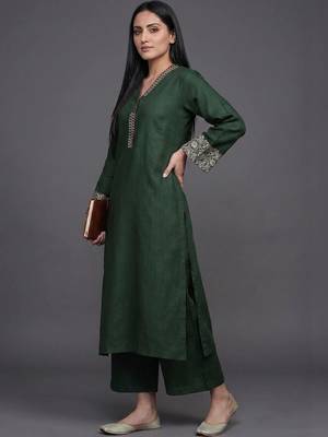 structured women embroidered kurta with palazzos 5
