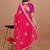 Pink bandhani embroidered poly georgette bandhani saree