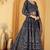 Dark Blue Double Net Hand Embroidered Lehenga Set