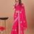 Pink bandhani embroidered poly georgette bandhani saree