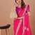 Pink bandhani embroidered poly georgette bandhani saree