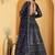 Dark Blue Double Net Hand Embroidered Lehenga Set