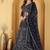 Dark Blue Double Net Hand Embroidered Lehenga Set