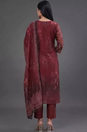 formal women printed kurta with trousers with dupatta