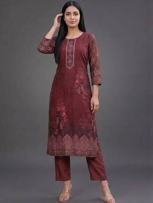formal women printed kurta with trousers with dupatta 4