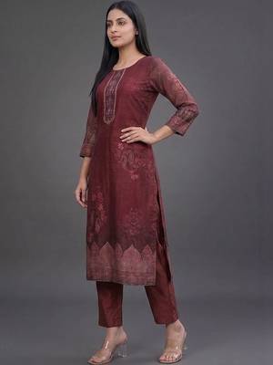 formal women printed kurta with trousers with dupatta 5