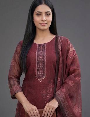 formal women printed kurta with trousers with dupatta 7