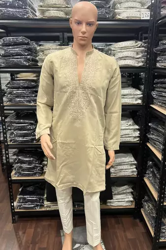 Navy blue star silk embroidery sequence work premium designer only kurta
