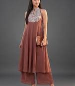 everyday workwear women embroidered kurta with palazzos