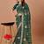 Green bandhani embroidered  gotta work saree