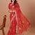 red bandhani embroidered bandhani saree