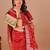 red bandhani embroidered bandhani saree