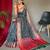 Grey ethnic motifs woven design zari silk blend banarasi saree