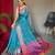 blue ethnic motifs woven design zari silk blend banarasi saree