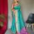 teal ethnic motifs silk blend patola zari saree with tassel