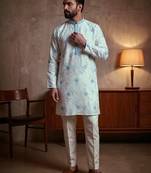 Multi star silk embroidery sequence & printed work premium designer only kurta