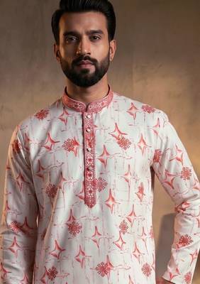 Multi star silk embroidery sequence & printed work premium designer only kurta 2