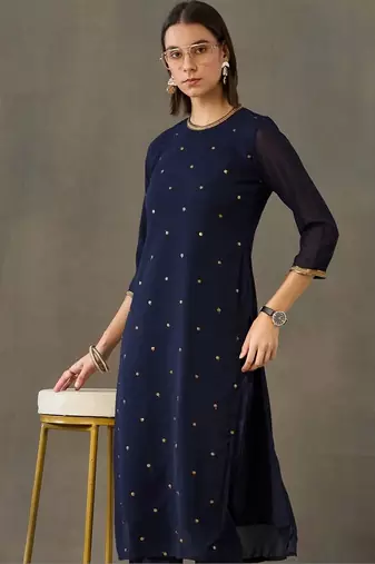 tailored women embroidered kurta with trousers
