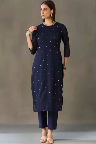 tailored women embroidered kurta with trousers