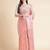 Peach floral sequinned organza saree