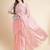 Peach floral sequinned organza saree