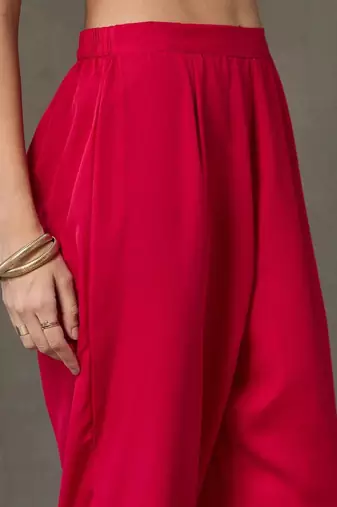 structured women embroidered kurta with trousers