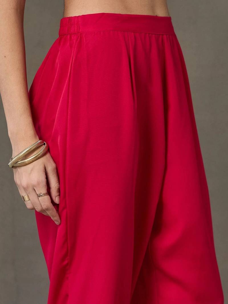 structured women embroidered kurta with trousers