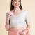Peach floral sequinned organza saree