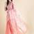 Peach peach coloured floral sequinned embroidered organza saree