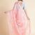 Peach peach coloured floral sequinned embroidered organza saree