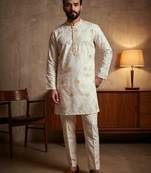 Multi heavy jacquard jacquard work premium designer kurta pajama