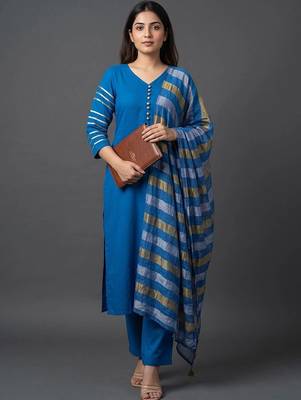 tailored women kurta with trousers with dupatta 1