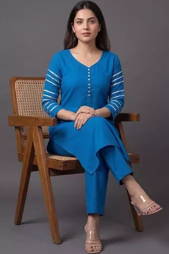 tailored women kurta with trousers with dupatta