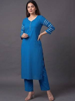 tailored women kurta with trousers with dupatta 5